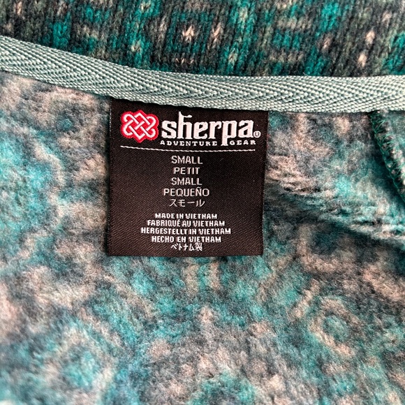 Sherpa Adventure Gear Teal Floral Women's 1/4 Zip Fleece Pullover Size Small - Picture 6 of 9